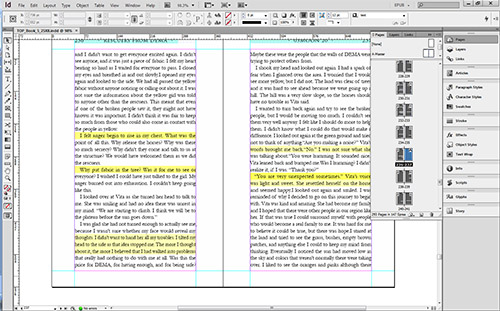 Editing the PDF of the book on an IPad.