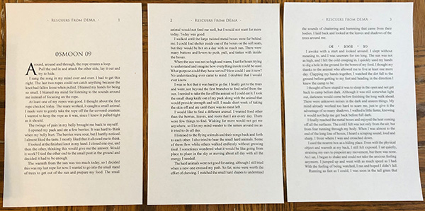 First three book pages printed on paper.