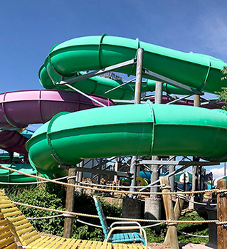 Water slide at Elitch Gardens amusement park. 