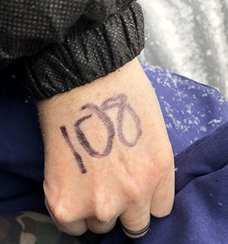The number 108 on my hand. 
